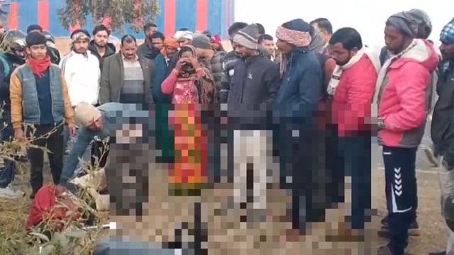 महागामा मोड़ के समीप सड़क दुर्घटना में बाइक सवार युवक की दर्दनाक मौत।