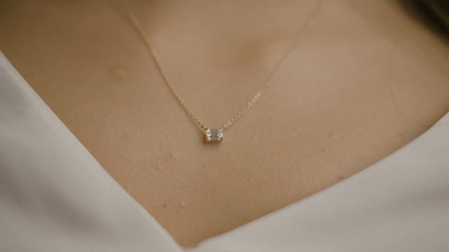 East West Emerald Cut Pendant - Video
