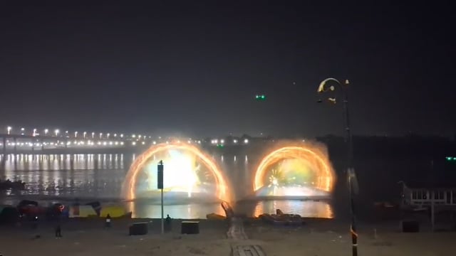 ▶️......आज से काली घाट पर, निकट पुराना यमुना पुल, लेजर शो शुरू*   Prayagraj