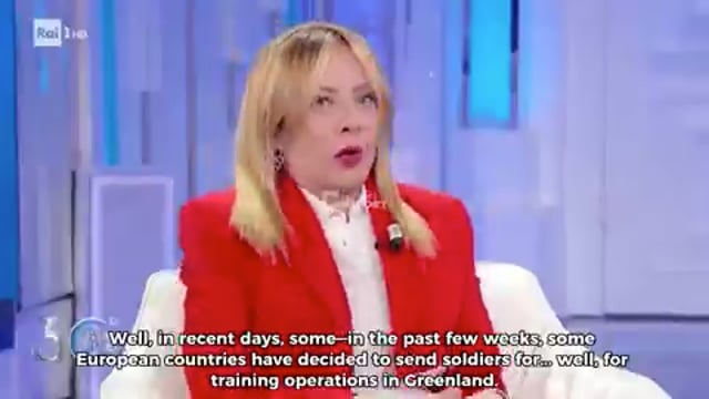 ▶️......इटली की पीएम मेलोनी ने कहा कि ग्रीनलैंड में यूरोपीय देशों द्वारा सैनिक भेजने के फैसले को अमेरिका ने गलत तरीके से हमला समझ लिया। उनका मानना है कि यह कदम अमेरिका की ही जरूरतों के जवाब में था। इसी गलतफहमी को दूर करने के लिए उन्होंने ट्रंप से बात की और कहा कि ऐसे देशों पर टैरिफ लगाने की सोच गलत है। मेलोनी के अनुसार, अमेरिका और यूरोप के बीच पैदा हुई इन समस्याओं की बड़ी वजह संवाद की कमी है, जिसे दूर करना जरूरी है।