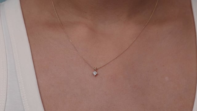 Princess Cut Diamond Pendant - Video