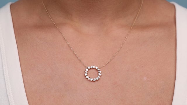 Mixed Fancy Shape Diamond Circle Pendant - Video