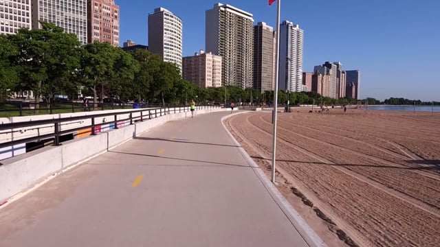 Virtual Cycle Rides – Morning Chicago Skyline, USA