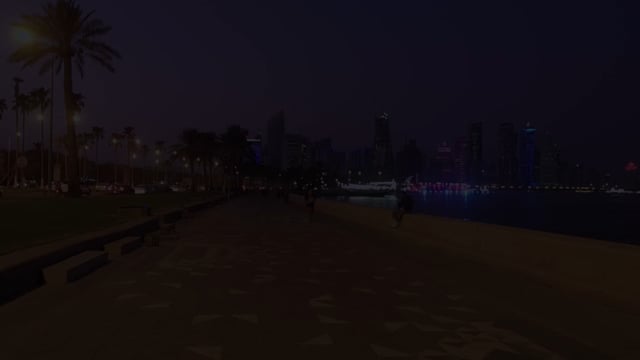 Virtual Cycle Rides – Corniche Promenade, Doha, Qatar (Twilight & Nature Sounds) 3