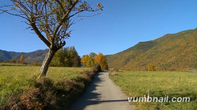 Virtual Walks – Fall Season Walk with Birdsong and Spanish Pyrenees Views – Spain
