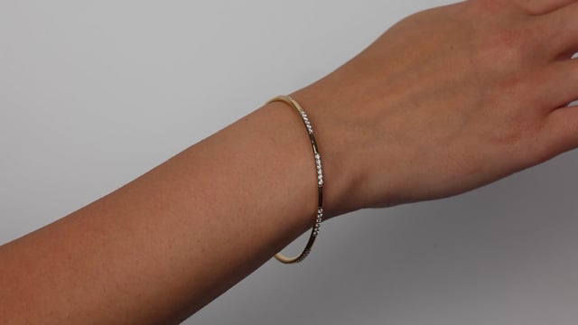 Pave Diamond and Gold Bangle - Video