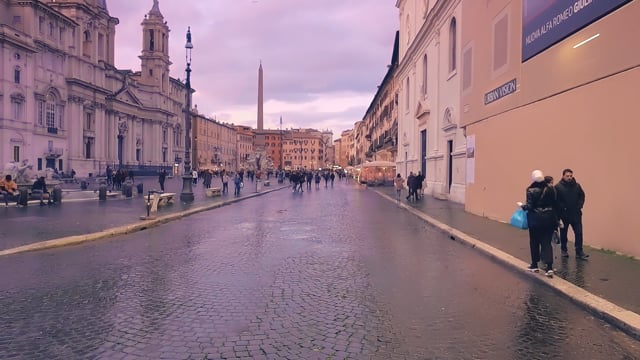 Virtual Cycle Rides – Rainy Evening – Rome, Italy