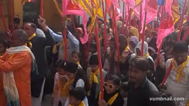 खाटू श्याम ग्राम साथिनी में खाटू श्याम बाबा की यात्रा निकाली गई