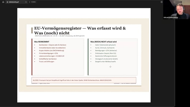 Vermögensregister & EU-Recht – Webinar