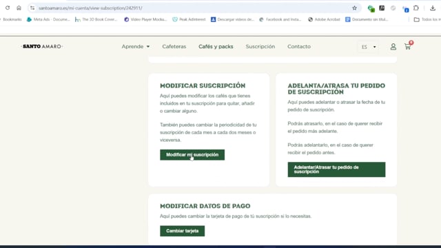 ¿Cómo modificar los cafés y la periodicidad de mi suscripción?