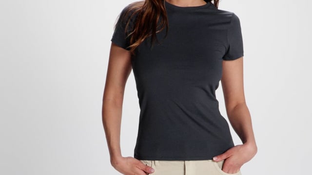 Video for Golden kortermet T-skjorte for dame med trykk