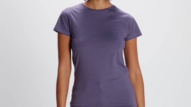 Video for Breda kortermet T-skjorte i økologisk bomull for dame med trykk