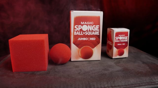 Video Magic Sponge Ball to Square JUMBO RED by Murphy's Magic