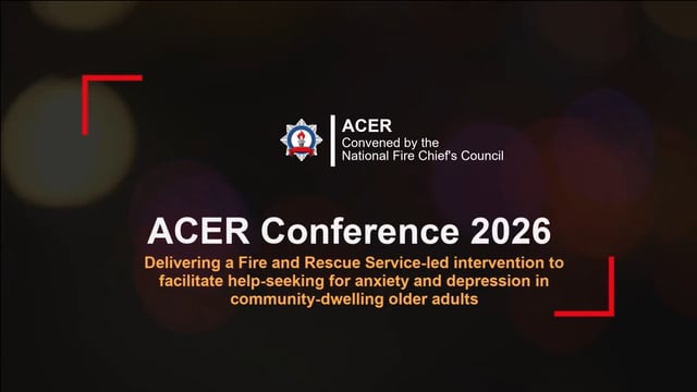 Delivering a Fire & Rescue Service-led Intervention to Support Anxiety & Depression in Older Adults