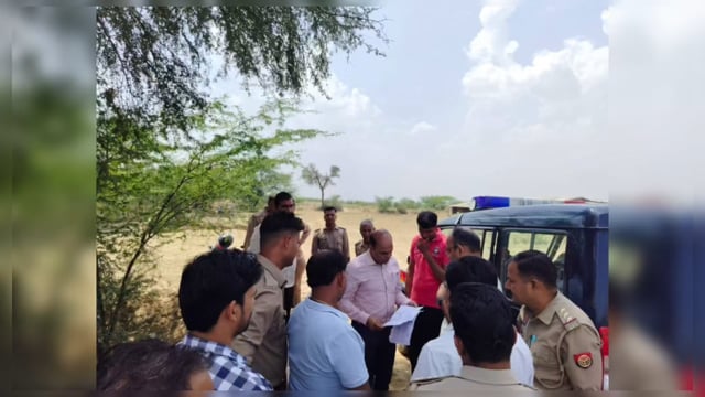 आगरा एडीएम की मौजूदगी में पिनाहट नहर किनारे भूमि पैमाइश, पुलिस बल तैनात