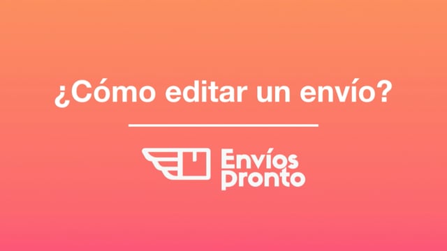 Cómo editar un envío