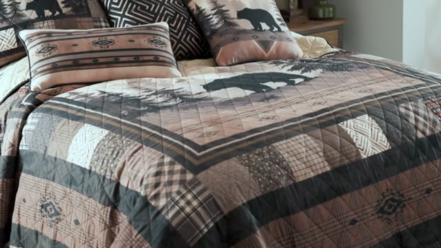 Vimeo video preview for Mistwood Bear Quilt Bedding Collection - 1186261012
