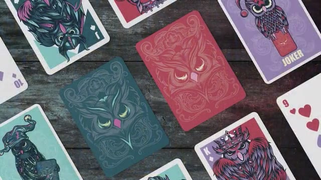 Video Owl (Blue) Playing Cards (VT)
