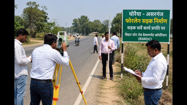 650 सौ करोड़ की लागत से बनेगी धोरैया असरगंज फोर लाइन, भरको में सड़क सर्वे कार्य शुरू।