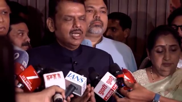 राज्याचे देवेंद्र फडणवीस यांचा मुंबईत मिडीया संवाद