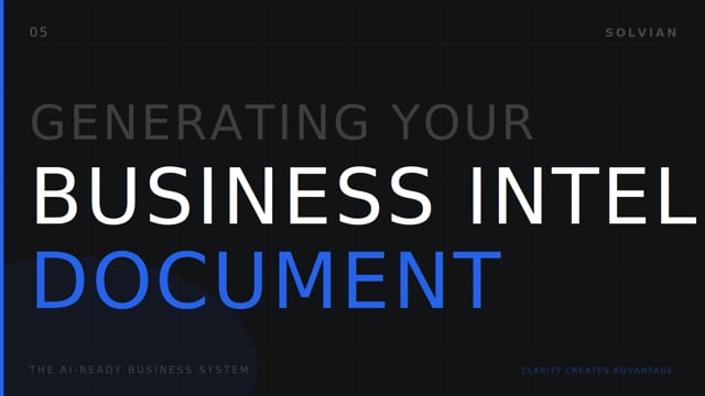 Generating Your Business Intelligence Document