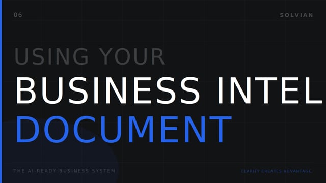 Using Your Business Intelligence Document