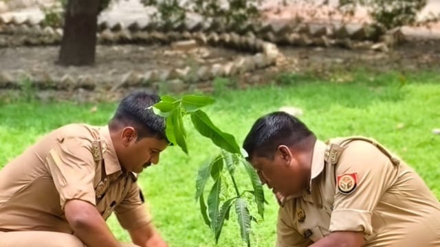 विश्व पर्यावरण दिवस पर पुलिस का हरित संदेश संग्रामगढ़ व महेशगंज थानों में हुआ वृक्षारोपण #latest_news 