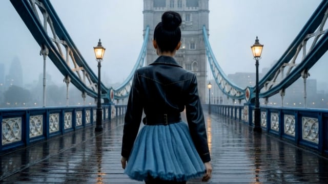 Londra Tower Bridge — AI Moda Editorial Filmi