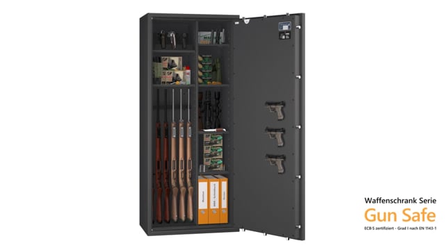 Waffenschrank EN 1143-1 Gun Safe 0 /1-8 Kombi mit Regalteil - Video Vorschau