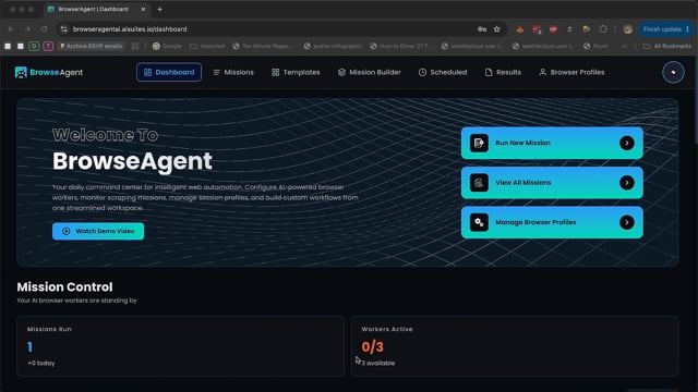 BrowserAgent demo, watch the AI browser agent complete a real task on a live website.