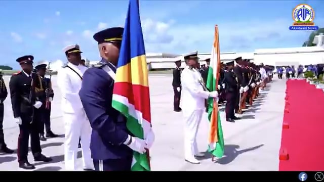 ▶️......Prime Minister Narendra Modi reaches Victoria, Seychelles, on a three-day State Visit.
Seychelles President Dr. Patrick Herminie, Cabinet Ministers, and senior dignitaries welcome PM Modi with a ceremonial Guard of Honour.