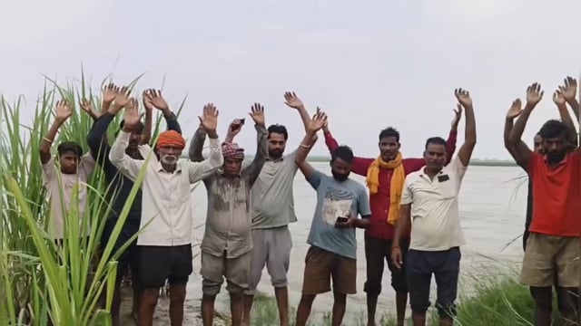 शारदा नदी के भू-कटान से हजारा समेत कई गांवों पर मंडराया खतरा, ग्रामीणों ने किया प्रदर्शन