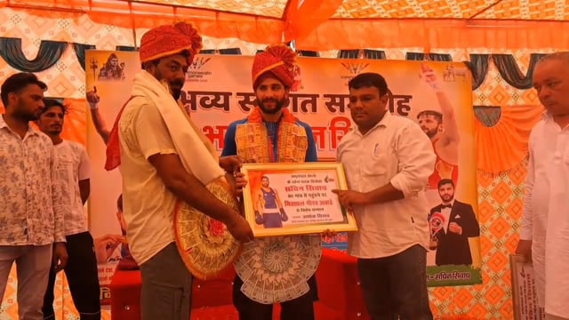 कॉमनवेल्थ गेम्स में गोल्ड जीतने वाले सचिन सिवाच का गांव मिताथल में भव्य स्वागत
