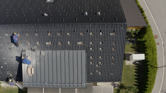 Metal roof installation, Connecticut
