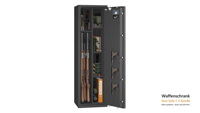 Waffenschrank EN 1143-1 Gun Safe 0 /1-3 Kombi mit Zahlenschloss - Video Vorschau