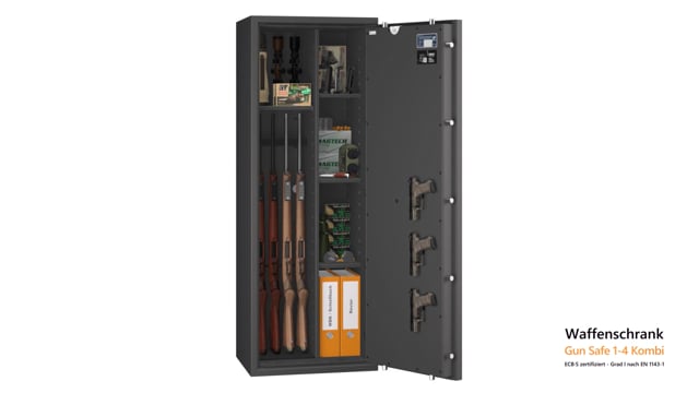Waffenschrank Gun Safe 0 /1-4 Kombi EN 1143-1 mit Regalteil - Video Vorschau