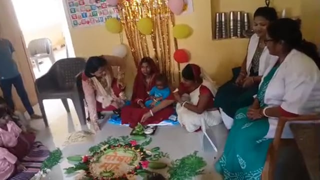 आज रजौन प्रखंड अंतर्गतआंगनबाड़ी केंद्रपर मनाया गया अन्नप्राशन दिवस