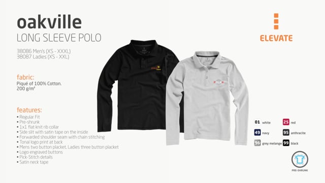 Video av Oakville långärmad herrpikétröja