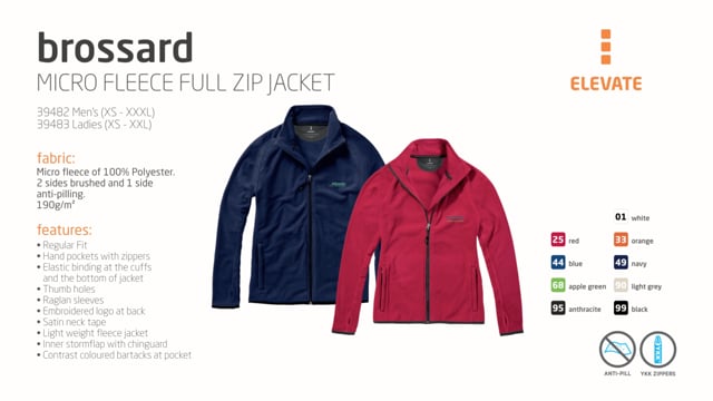 Video av Brossard mikrofleecejacka med hel dragkedja herr