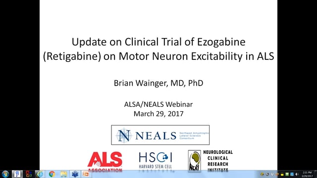 Clinical Trial of Ezogabine (Retigabine) on Motor Neuron Excitability in ALS Screen Grab