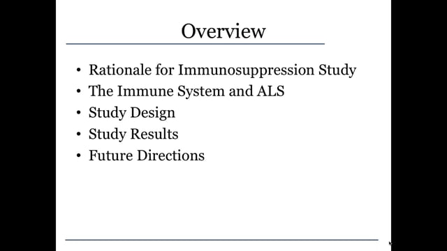 Results from the Immunosuppression in ALS Trial Screen Grab