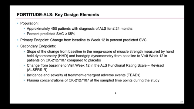 Fortitude ALS: A Phase 2 study of CK107 to treat respiratory and motor function in ALS Screen Grab