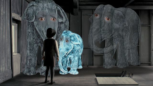 ELEPHANTS by Sally Pearce - Paint on glass animation