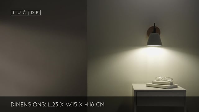 Lucide 03213/01/41 POSSIO - Nástěnná lampička se dřevěnou monturou, 1 x E14