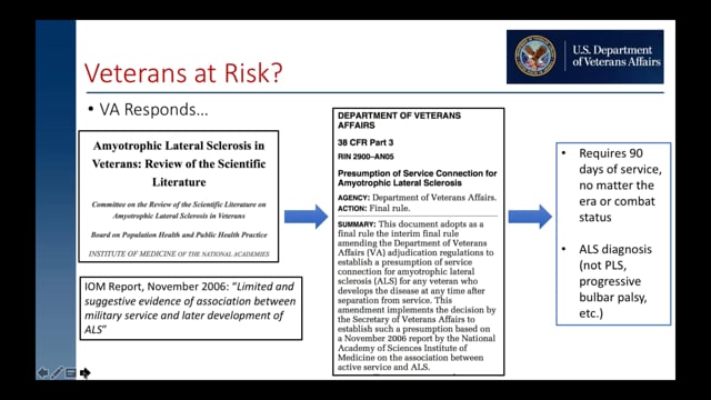 The VA and ALS: An overview for veterans with ALS and clinicians. Screen Grab