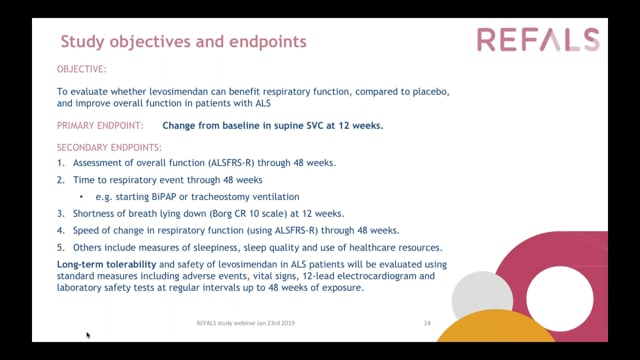 The REFALS Trial: A Phase 3 Trial of Oral Levosimendan on Respiratory Function in PALS Screen Grab