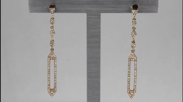 Art Deco style Diamond Drop Earrings by Bassali - Geometric