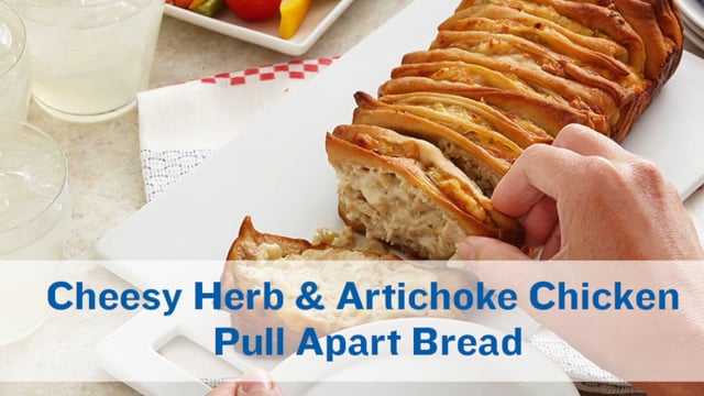 Cheesy Herb and Artichoke Chicken Pull Apart Bread Video