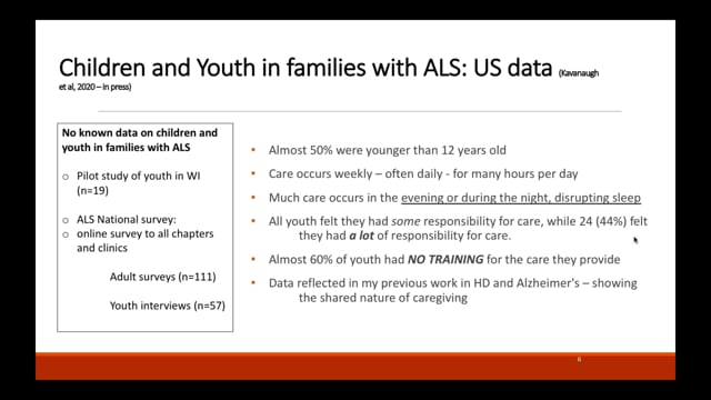 Research and Support for Young Caregivers and Families Affected by ALS Screen Grab