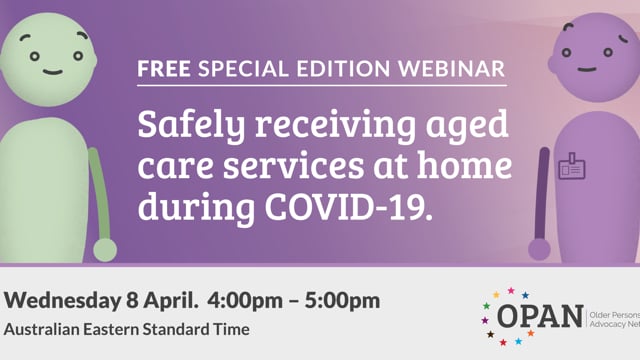 Safely receiving aged care services at home during COVID-19